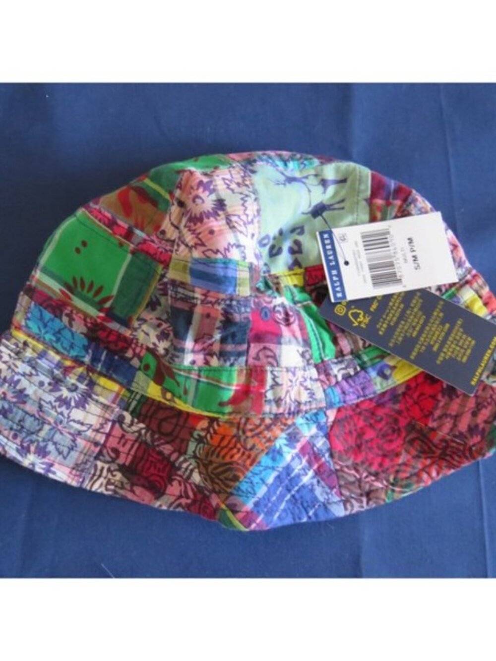Polo Ralph Lauren Patchwork Bucket Hat S/M 58cm 100% Cotton Multicolor NWT